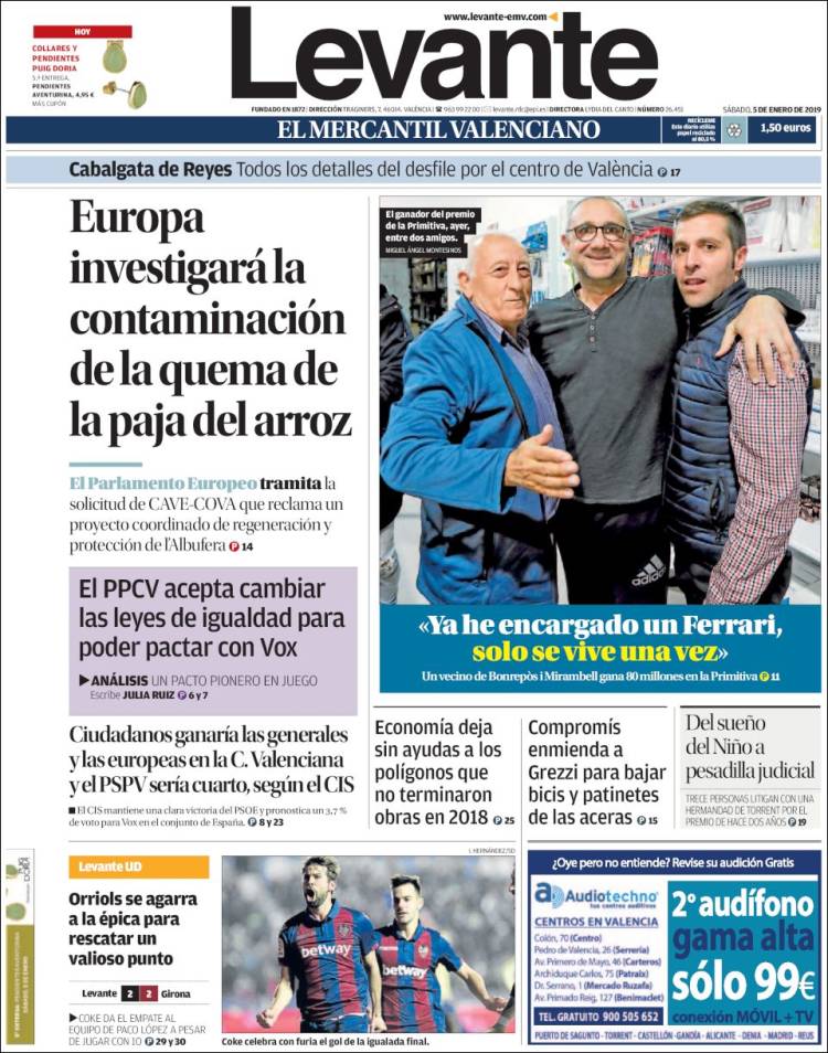 Portada de Levante (Espa&ntilde;a)