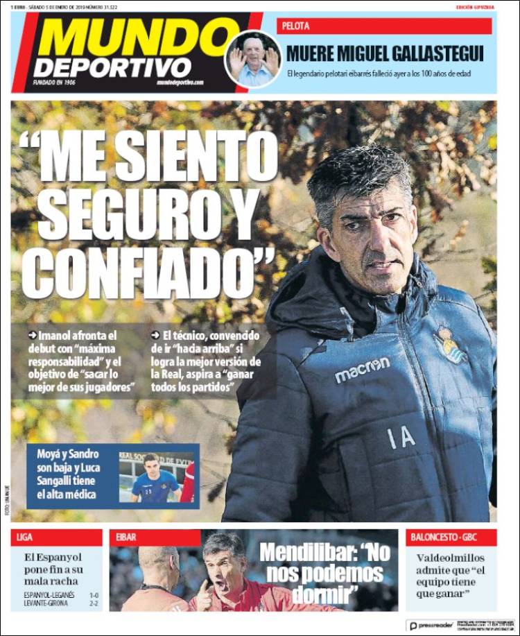 Portada de Mundo Deportivo Gipuzkoa (Espa&ntilde;a)