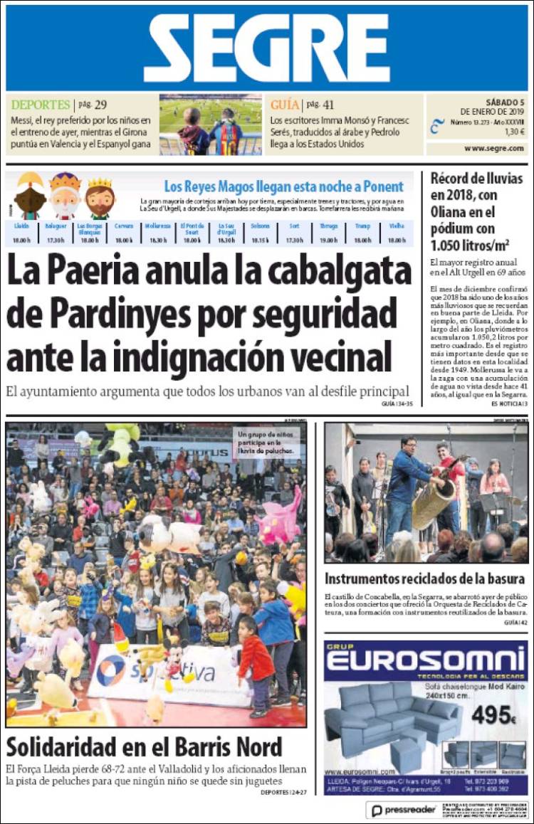 Portada de Segre  (Espa&ntilde;a)