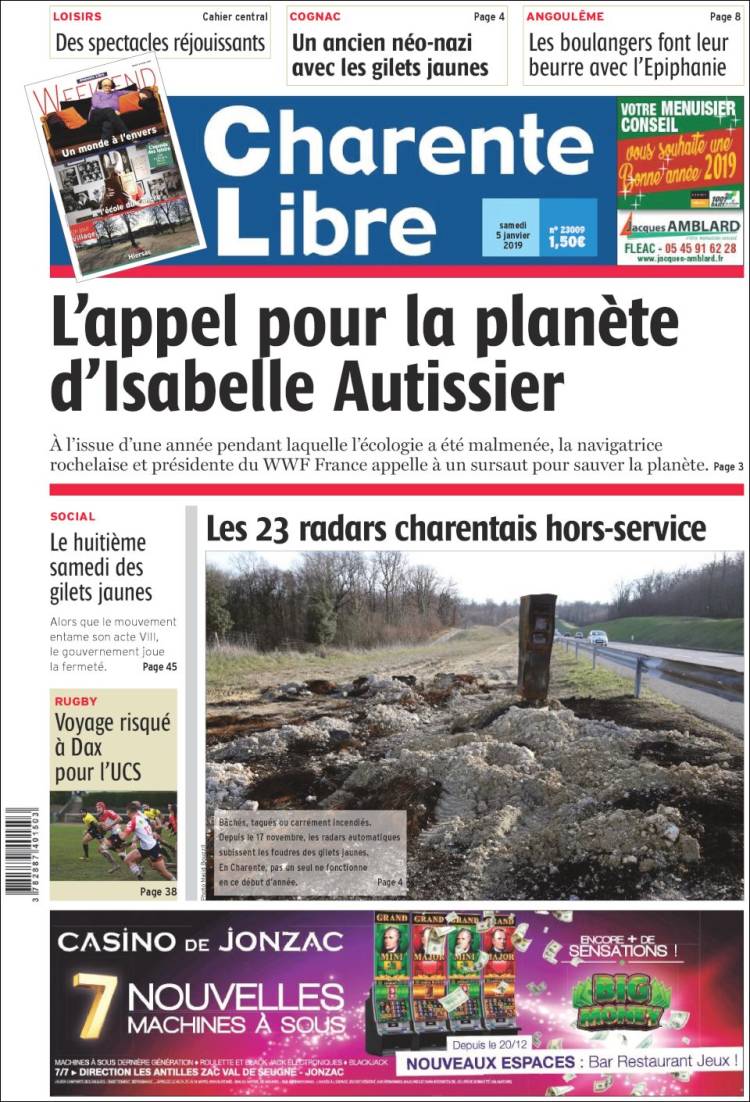 Portada de Charente Libre (Francia)