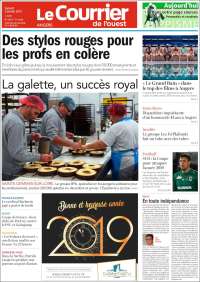 Portada de Le Courrier de l'Ouest (Francia)