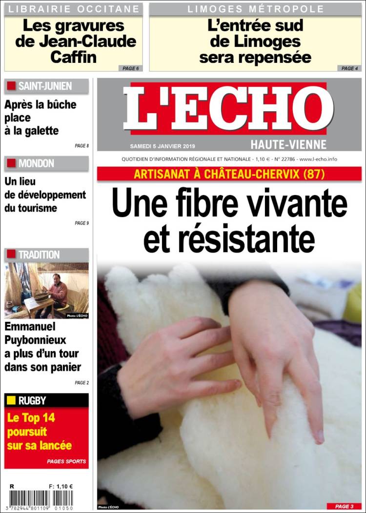 Portada de L'Echo de la Haute-Vienne (Francia)