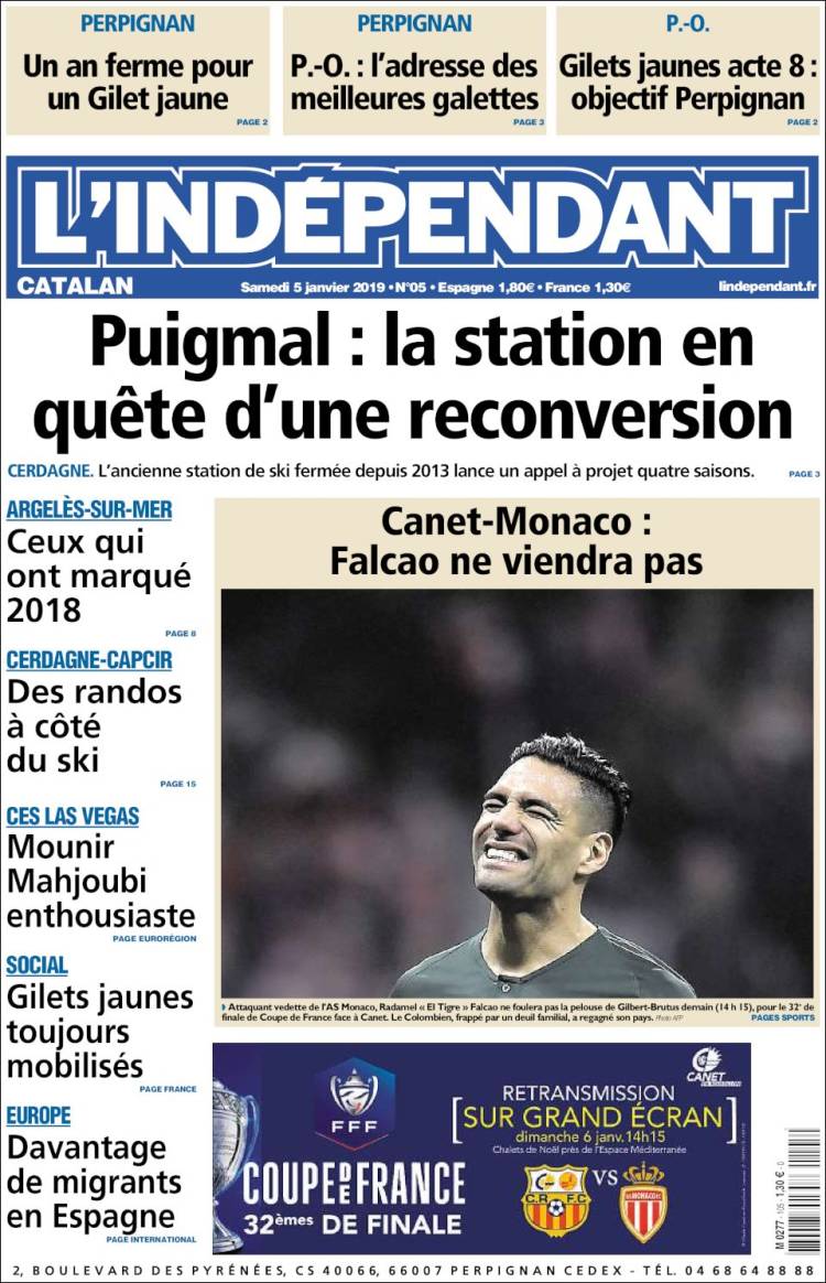 Portada de Le Indépendant (Francia)