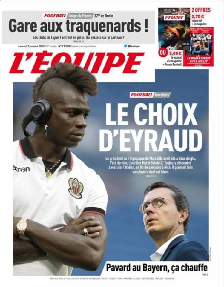 Portada de L'Equipe (Francia)