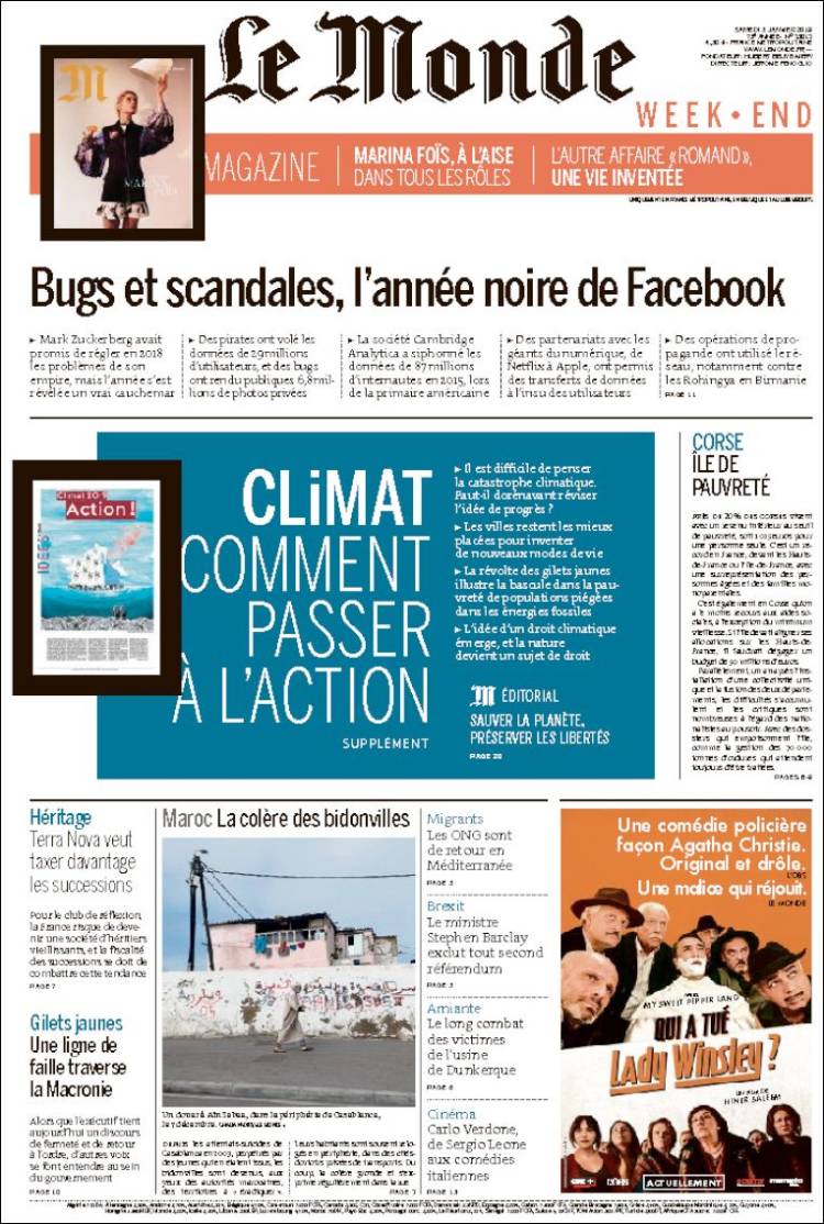 Portada de Le Monde (Francia)