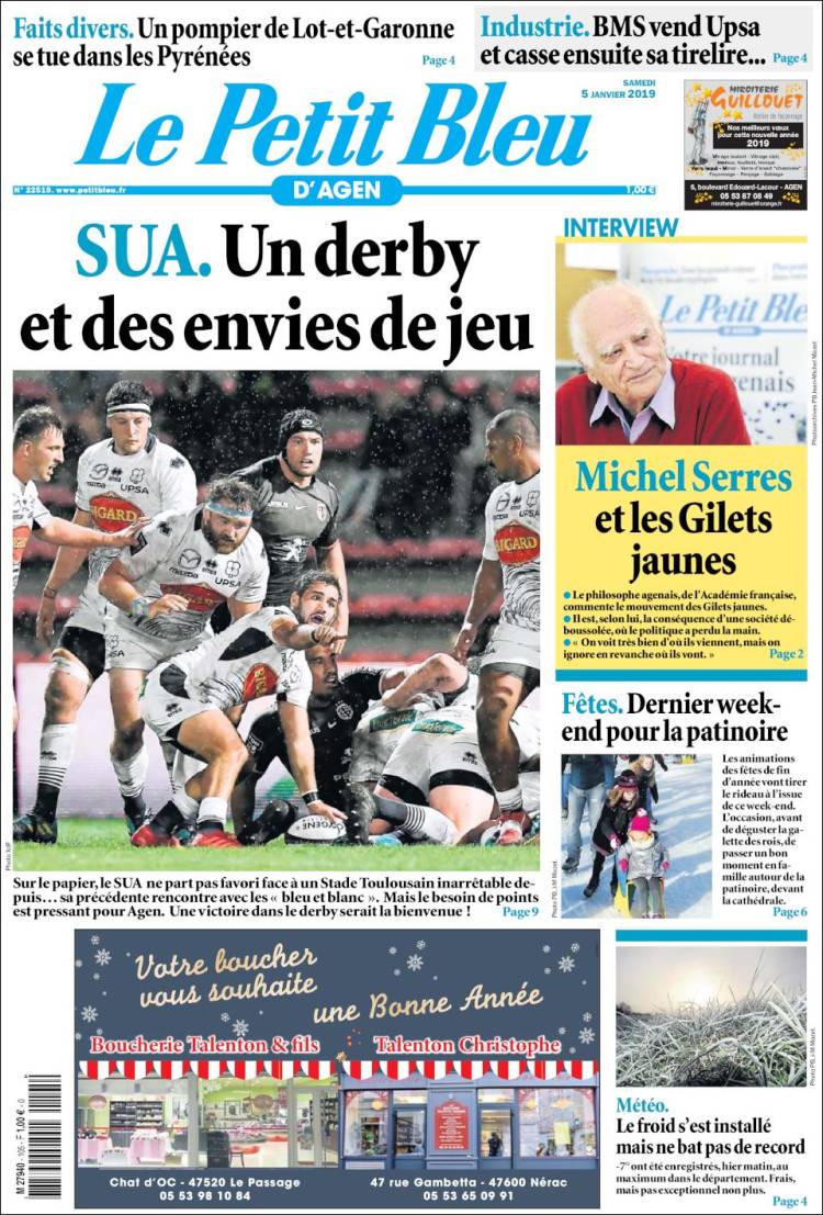 Portada de Le Petit Bleu (Francia)