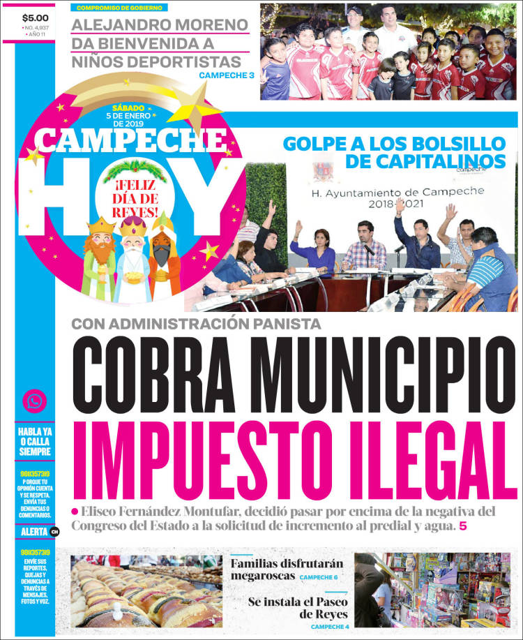 Portada de Campeche Hoy (México)