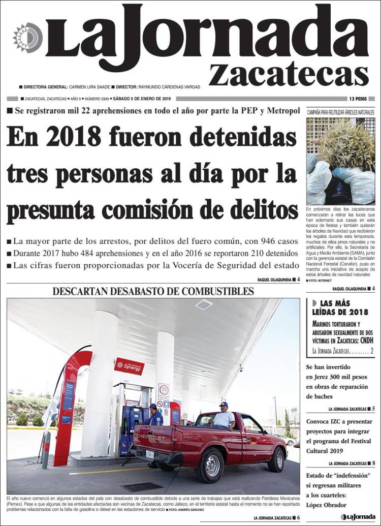 Portada de Jornada de Zacatecas (México)