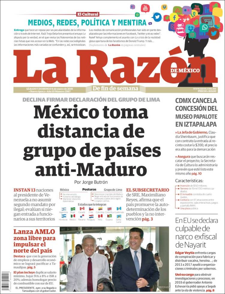 Portada de La Razón (México)