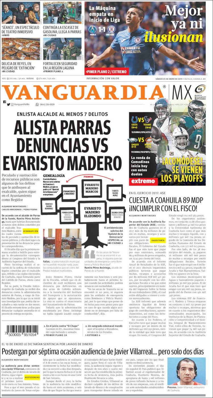 Portada de Vanguardia (México)