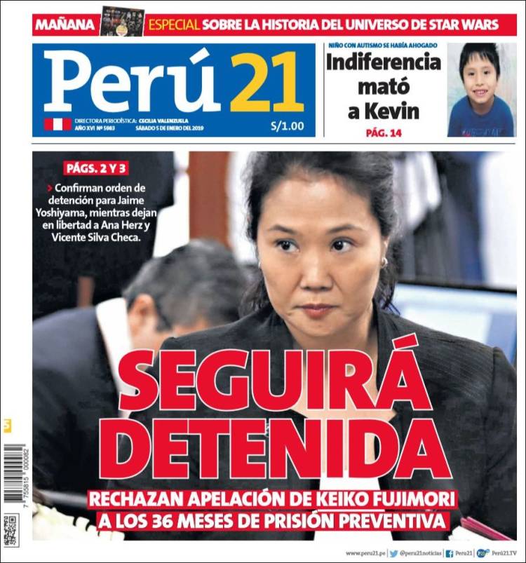 Portada de Perú 21 (Per&uacute;)
