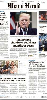 Portada de Miami Herald (USA)