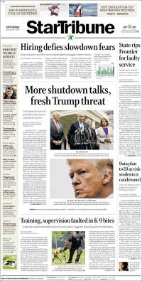 Portada de Star Tribune (USA)