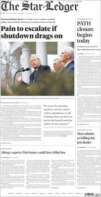 Portada de Star-Ledger (USA)