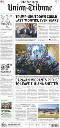 Portada de The San Diego Union-Tribune (USA)