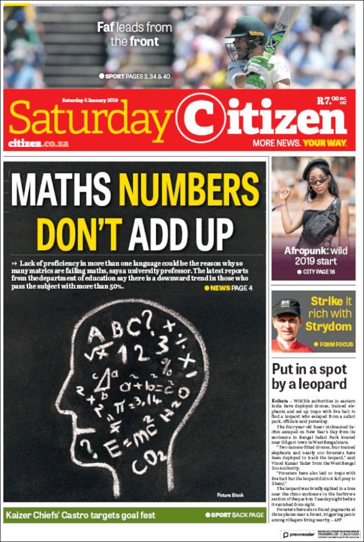 Portada de The Citizen (Sud&aacute;frica)