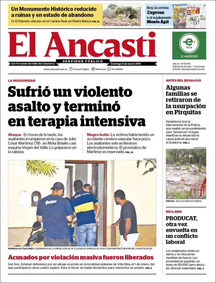 Portada de El Ancasti (Argentina)
