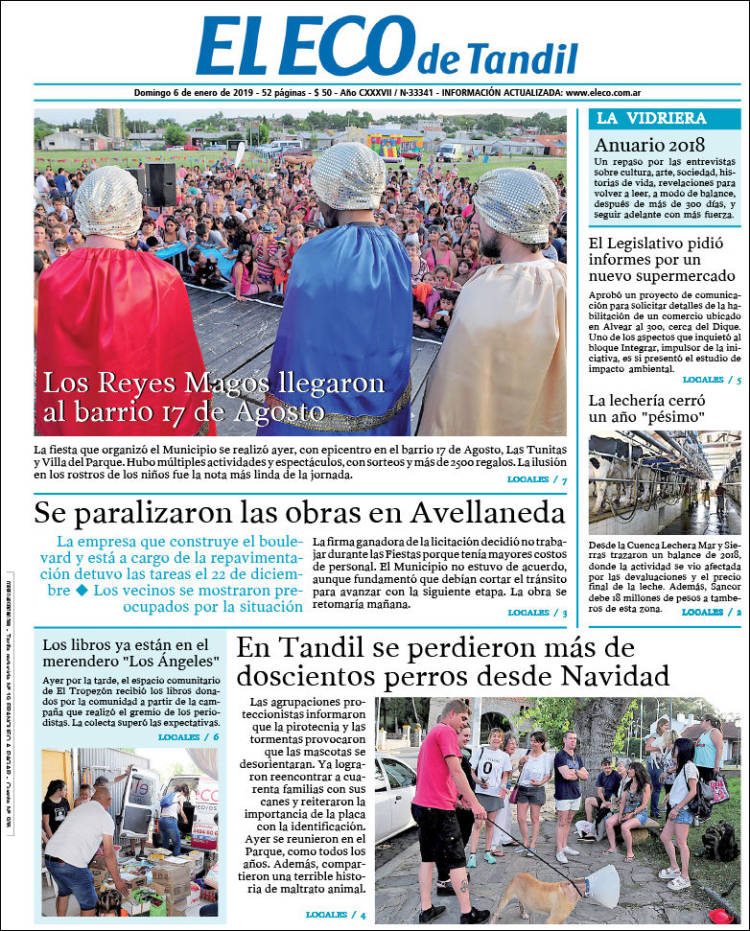 Portada de El Eco de Tandil (Argentina)