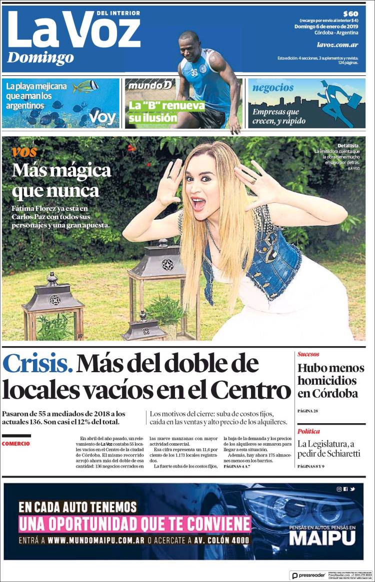 Portada de La Voz del Interior (Argentina)