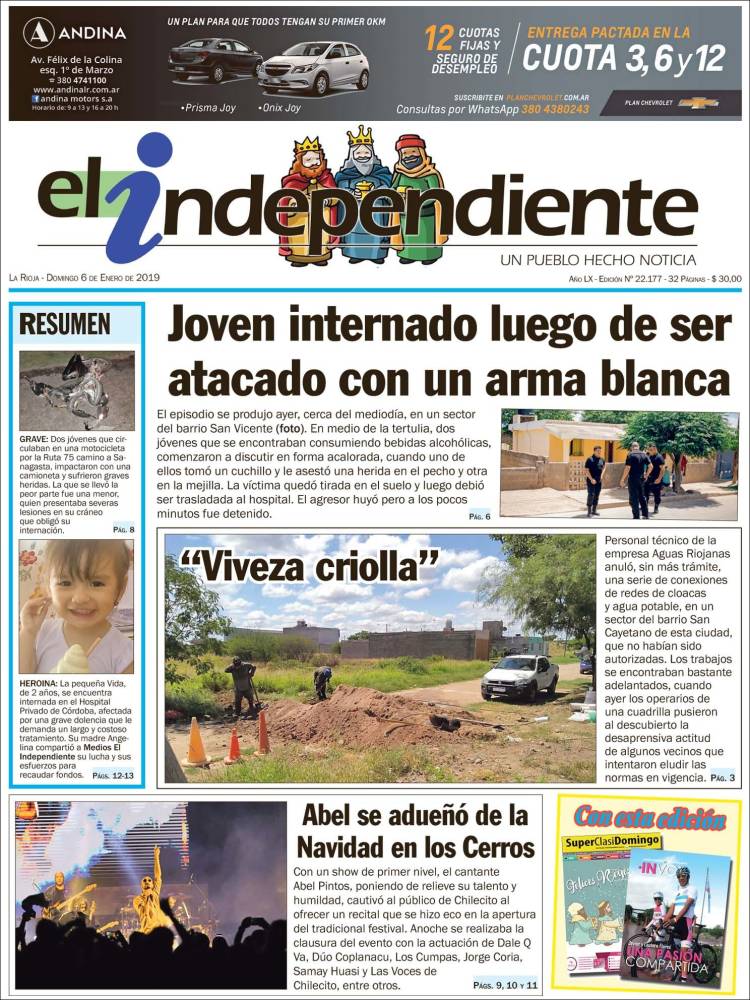 Portada de El Independiente (Argentina)