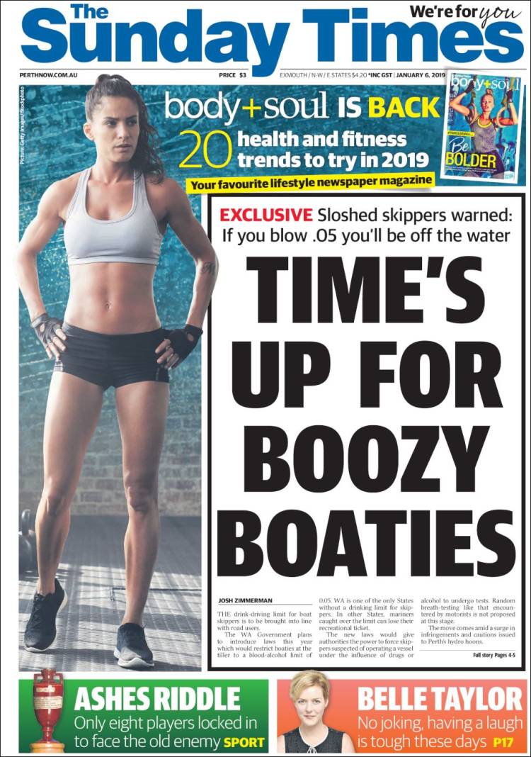 Portada de The West Australian (Australia)