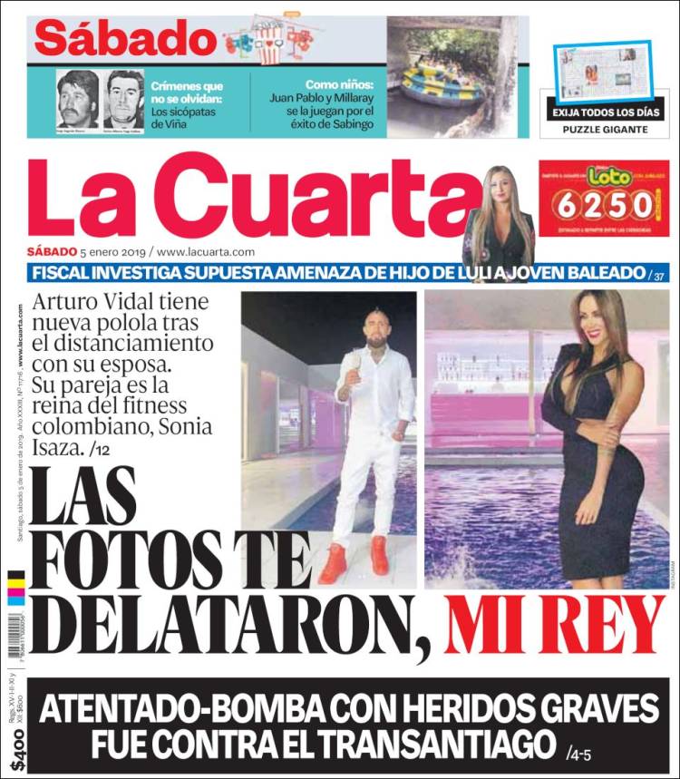 Portada de La Cuarta (Chile)