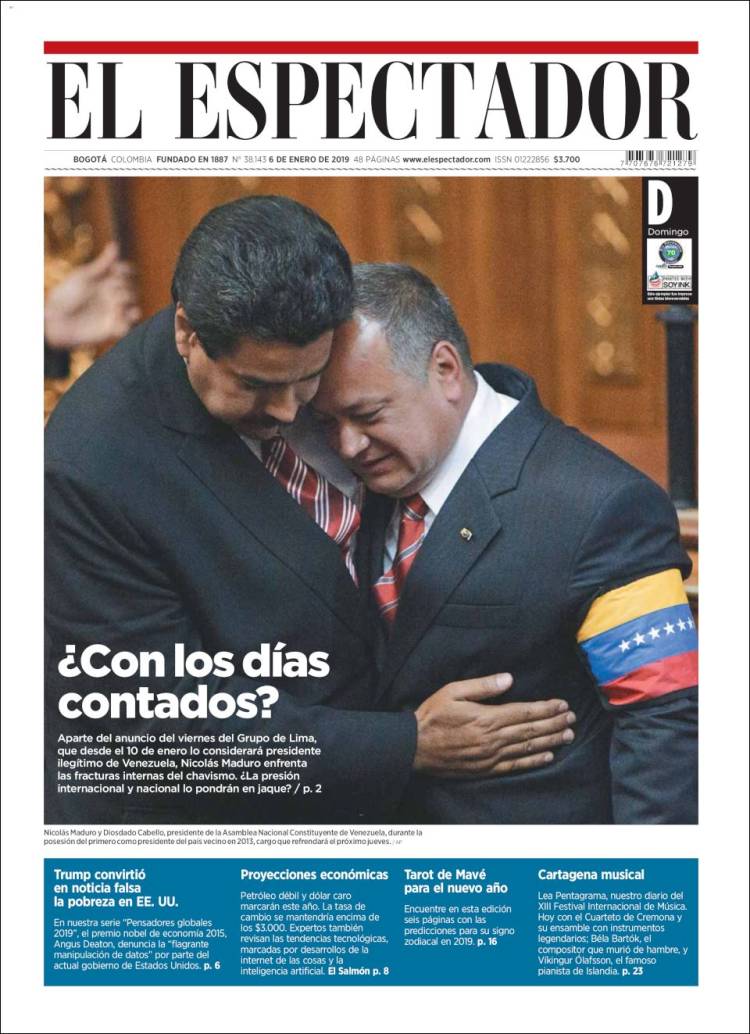 Portada de El Espectador (Colombia)