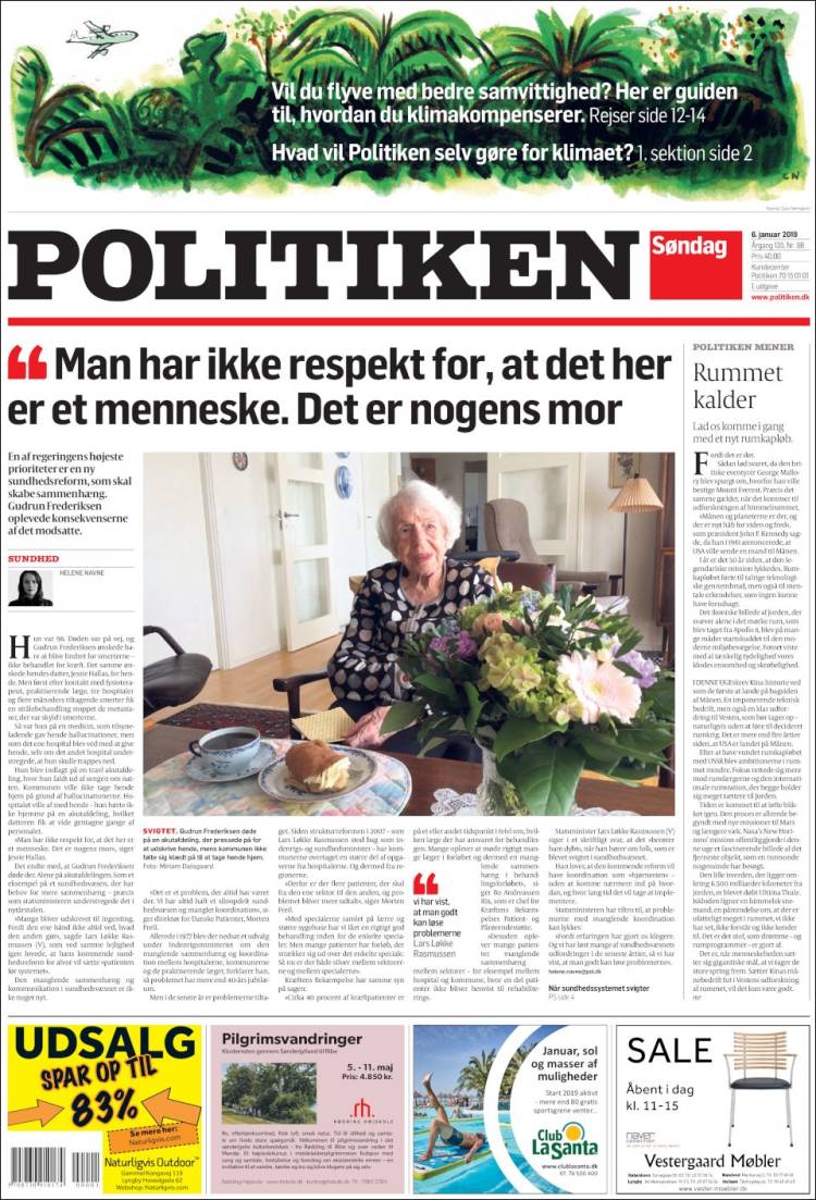 Portada de Politiken (Dinamarca)