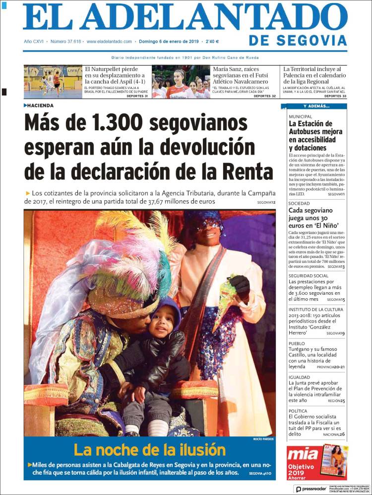 Portada de El Adelantado de Segovia (Espa&ntilde;a)