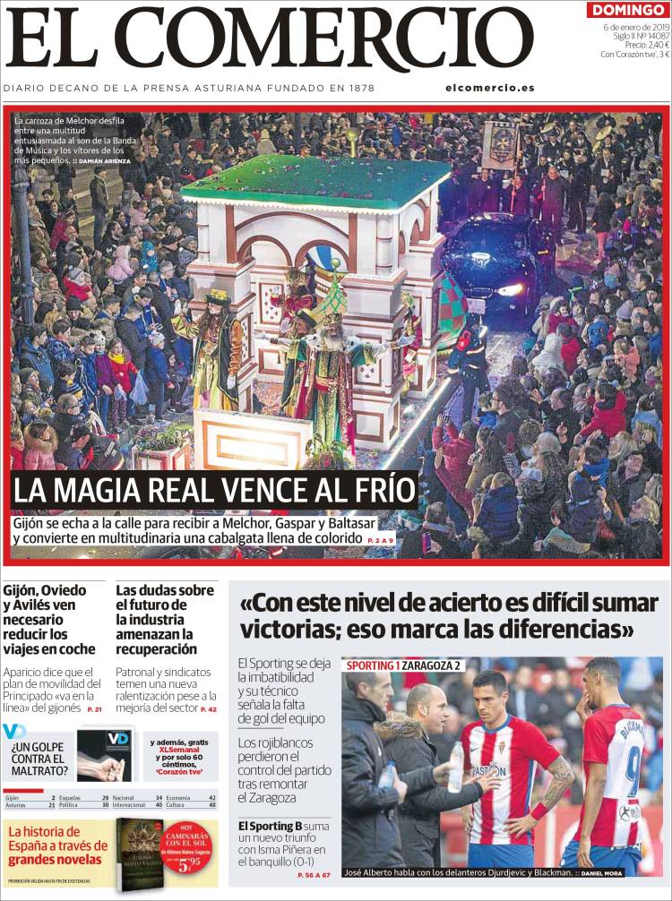 Portada de El Comercio - Gijón (Espa&ntilde;a)