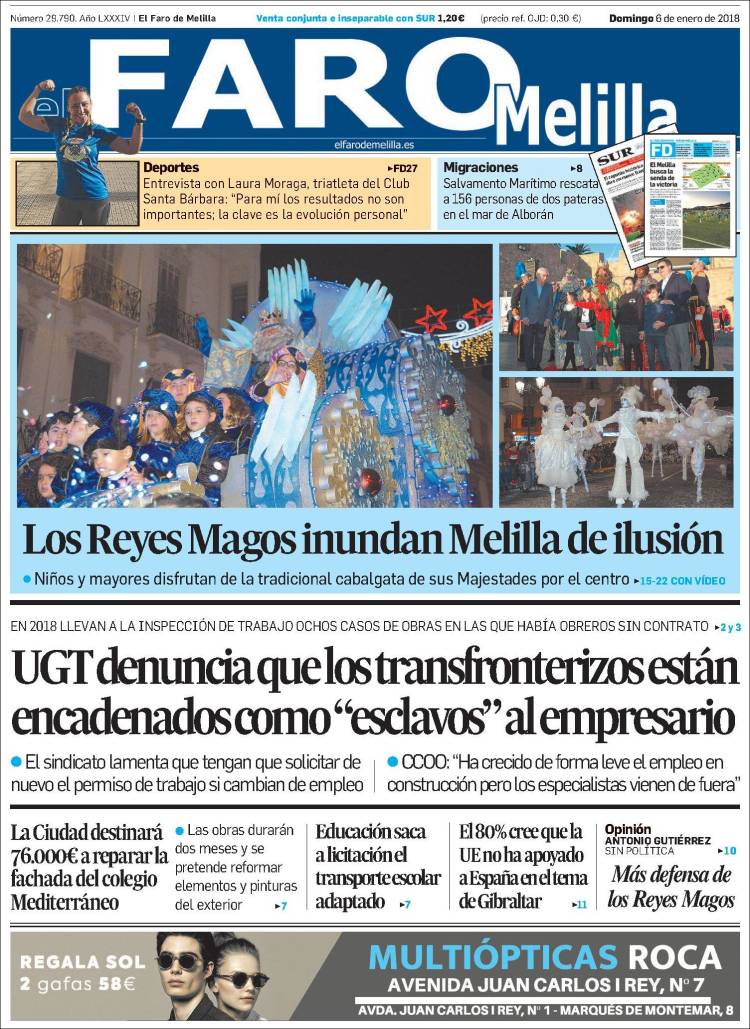 Portada de El Faro de Melilla (Espa&ntilde;a)