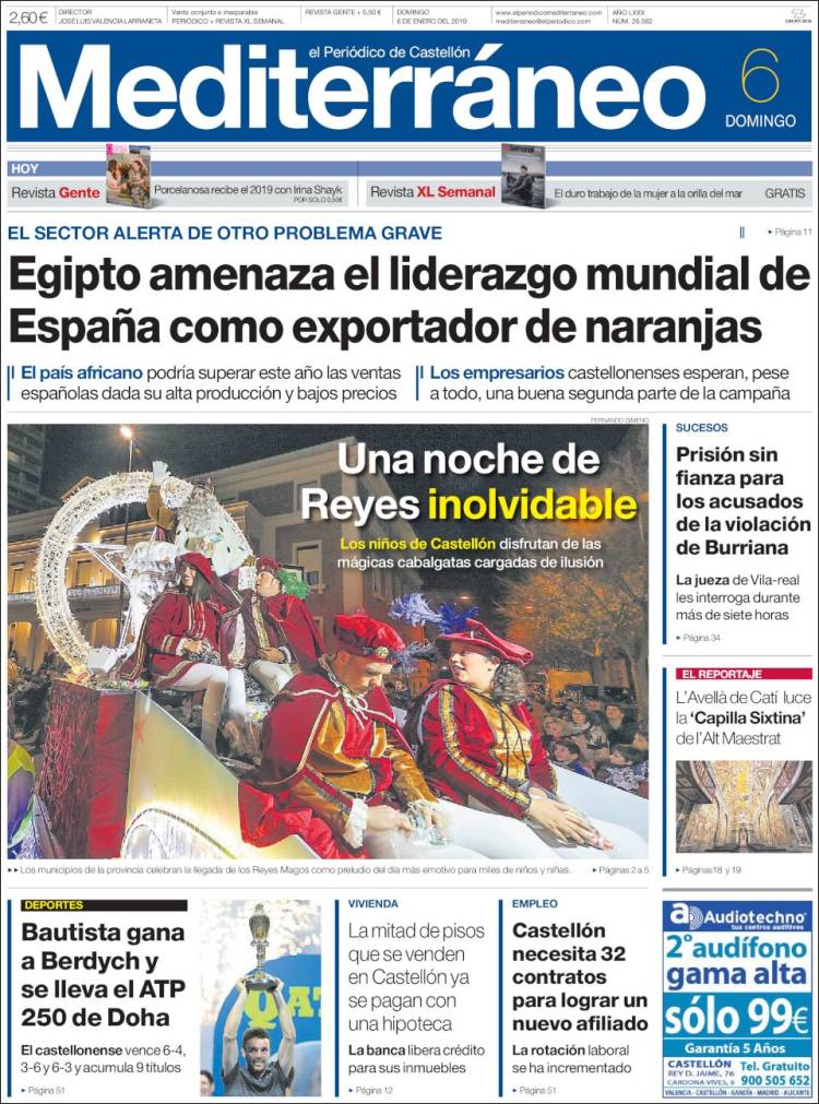 Portada de El Periódico Mediterraneo (Espa&ntilde;a)