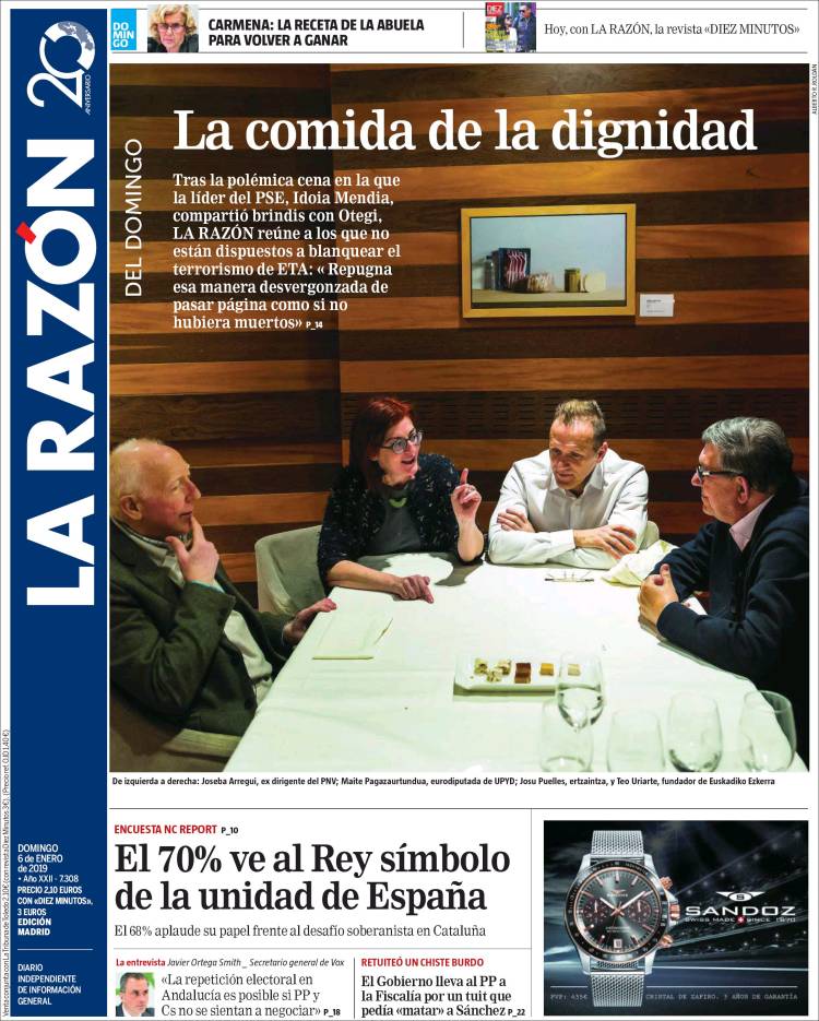 Portada de La Razón (Espa&ntilde;a)