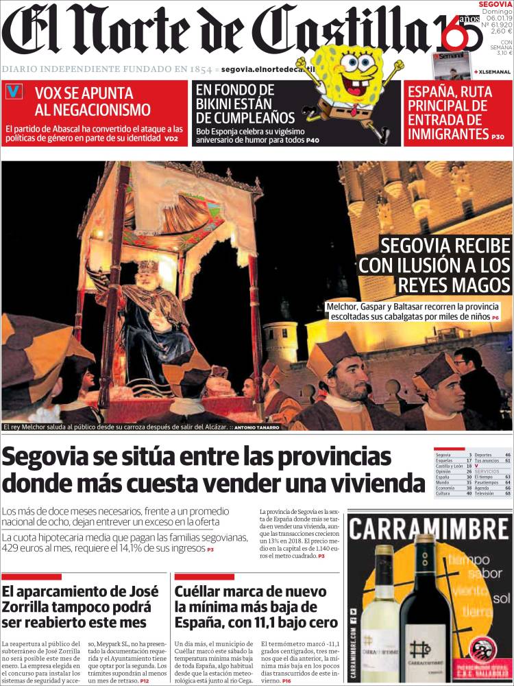 Portada de Norte de Castilla - Segovia (Espa&ntilde;a)