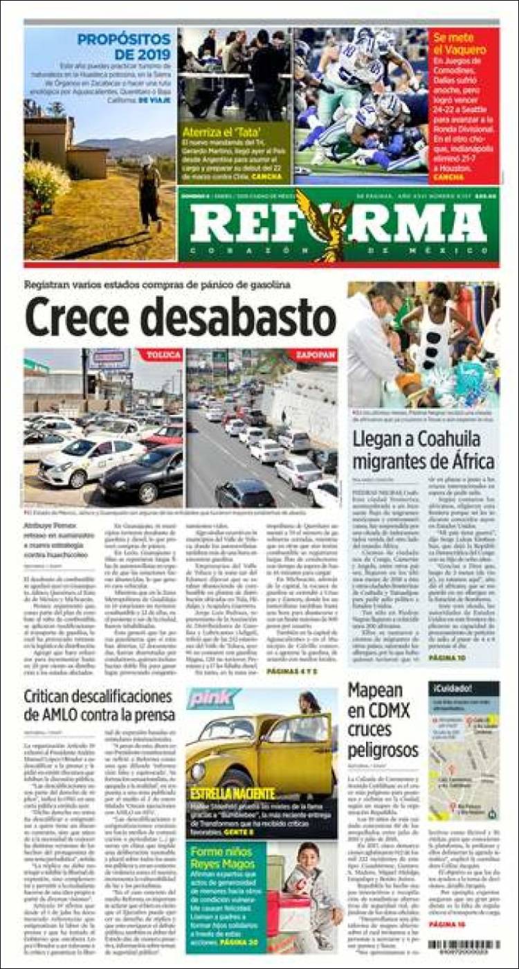 Portada de Reforma (M&eacute;xico)