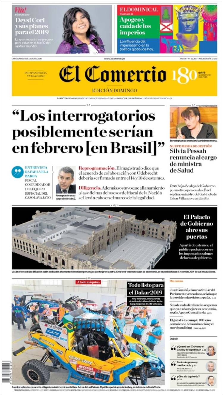 Portada de El Comercio (Per&uacute;)