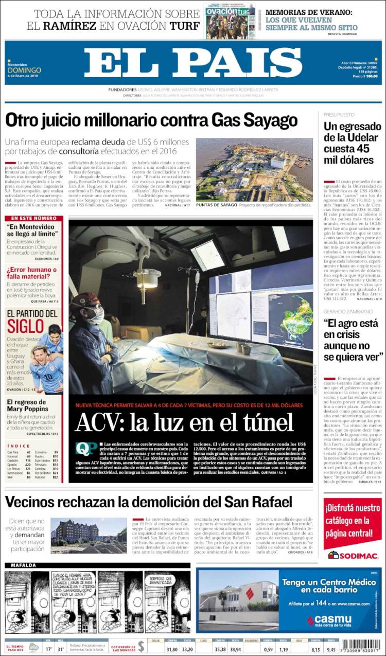 Portada de El País (Uruguay)