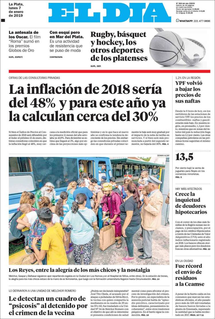 Portada de El Día de la Plata (Argentina)