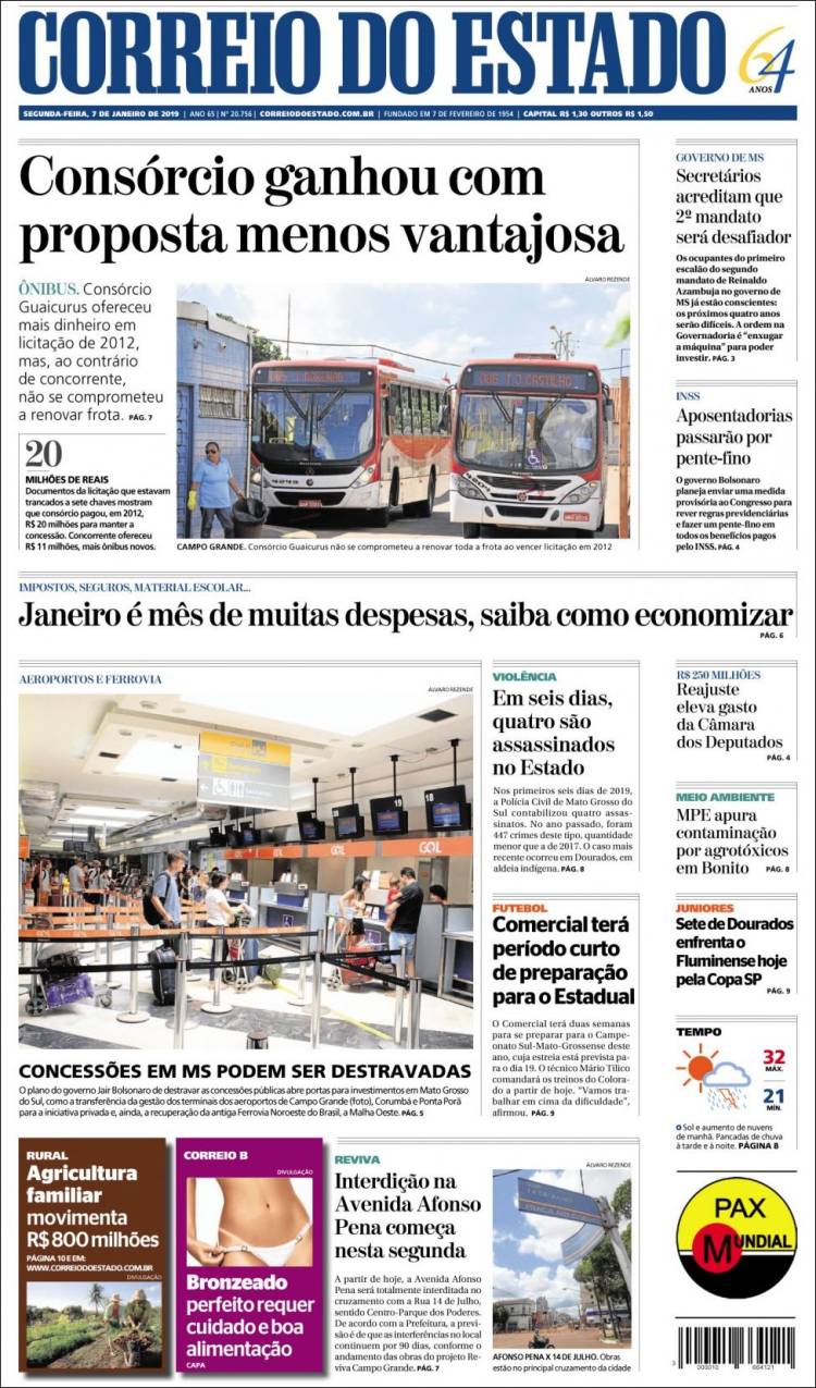 Portada de Correio do Estado (Brasil)