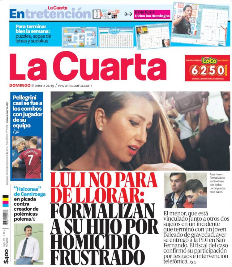 Portada de La Cuarta (Chile)