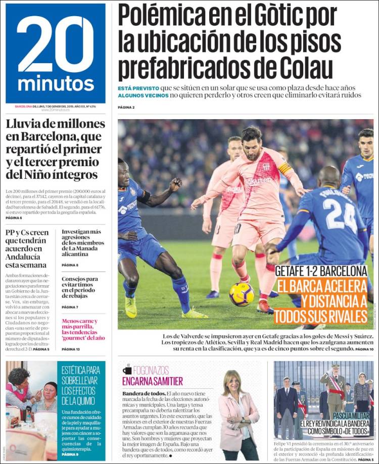 Portada de 20 Minutos - Barcelona (Espa&ntilde;a)