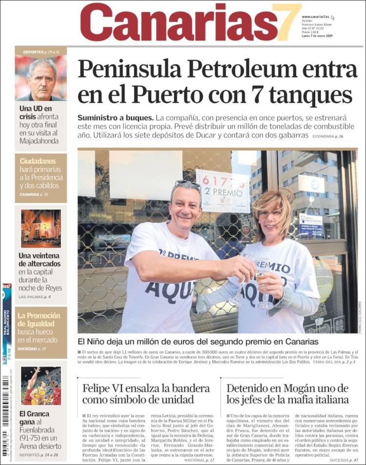 Portada de Canarias 7 - Lanzarote (Espa&ntilde;a)