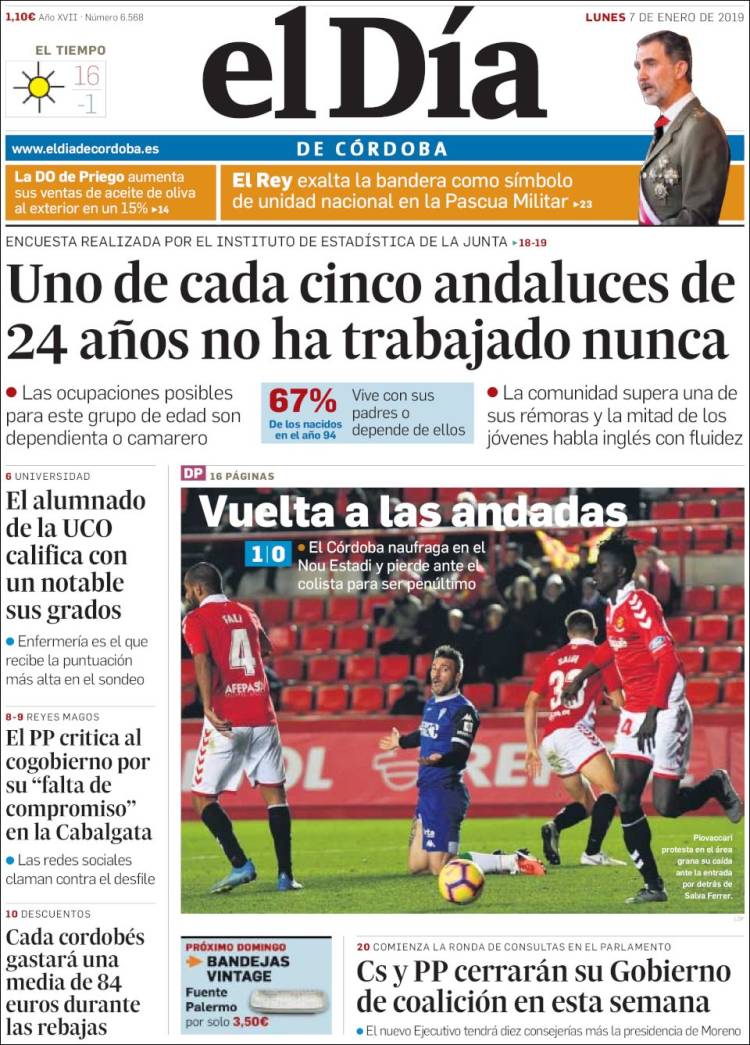 Portada de El Día de Córdoba (Espa&ntilde;a)