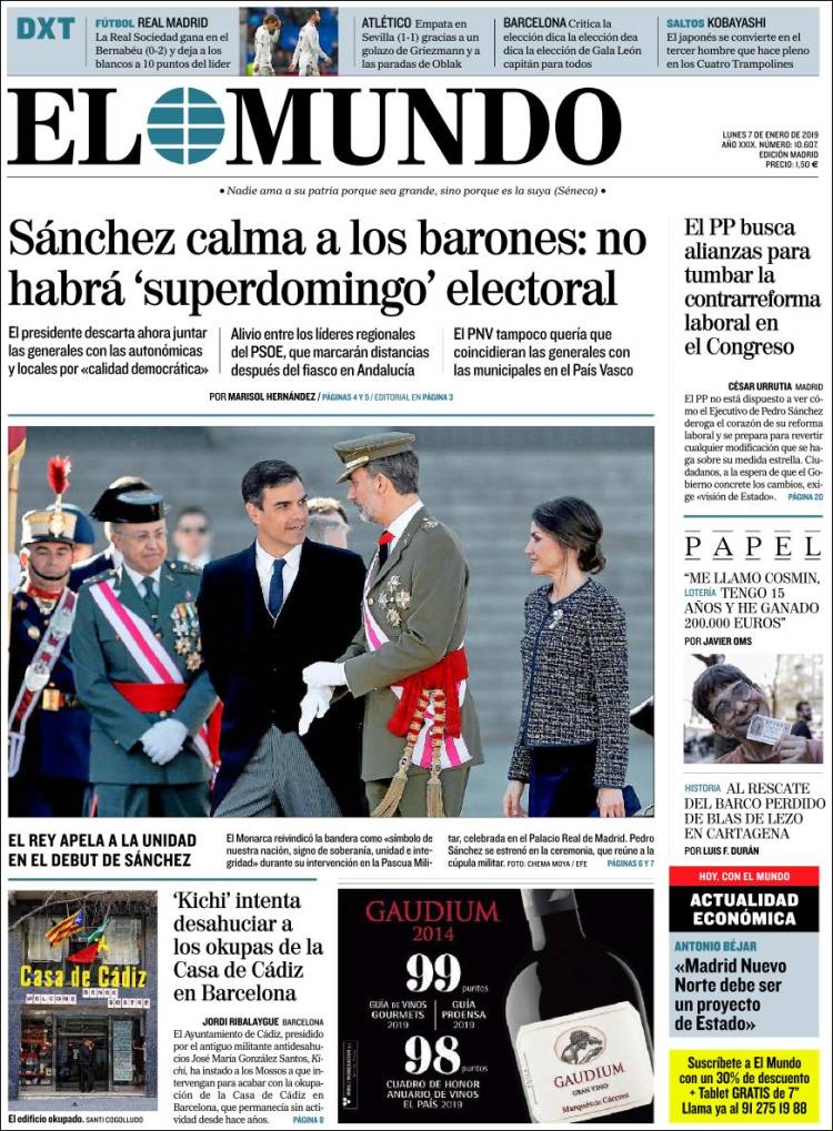 Portada de El Mundo (Espa&ntilde;a)