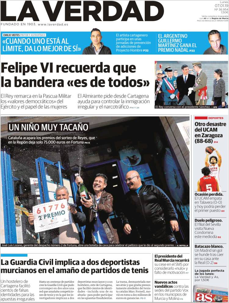 Portada de La Verdad de Murcia (Espa&ntilde;a)