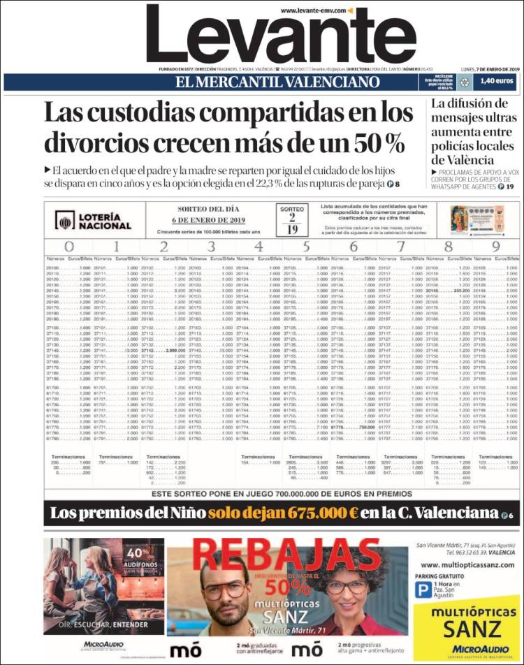 Portada de Levante (Espa&ntilde;a)