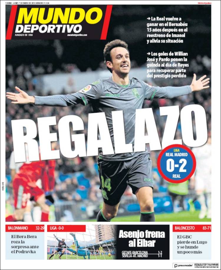 Portada de Mundo Deportivo Gipuzkoa (Espa&ntilde;a)