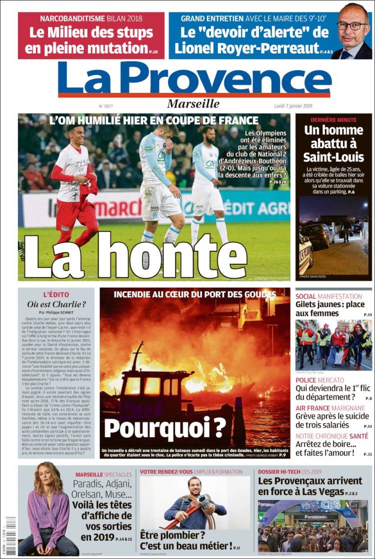 Portada de La Provence (Francia)