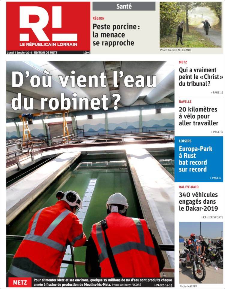 Portada de Le Republicain Lorrain (Francia)