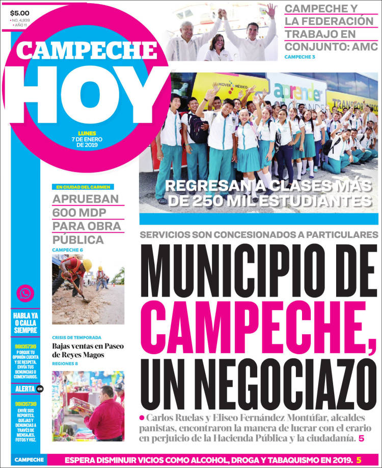 Portada de Campeche Hoy (México)